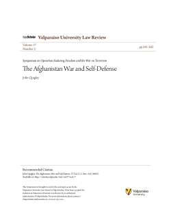 The Afghanistan War and Self-Defense - ValpoScholar
