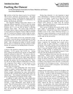 Nutrition Fact Sheet: Fueling the Dancer