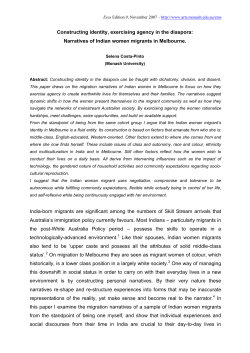 Eras Journal - Selena Costa-Pinto, Constructing identity, exercising