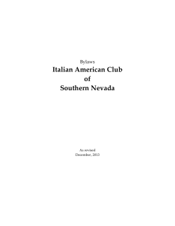 By Laws - Italian Restaurants At Italian American Club Las Vegas