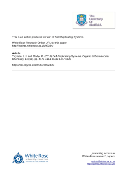 Self-Replicating Systems - White Rose Research Online
