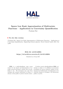 Sparse Low Rank Approximation of Multivariate Functions
