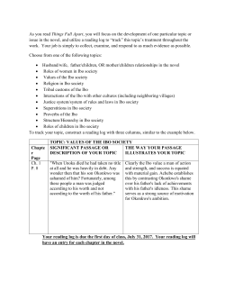 English 10 Honors Assignment