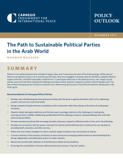 The Path to Sustainable Political Parties in the Arab World