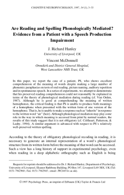 Are Reading and Spelling Phonologically