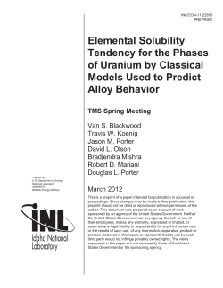 Elemental Solubility Tendency for the Phases of Uranium