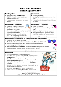 Language Paper 2 Exemplars 2