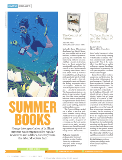 EDITOR`S CHOICE The Control of Nature Wallace, Darwin, and the