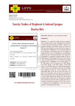 Toxicity Studies of Bisphenol-A Induced Sprague Dawley Rats