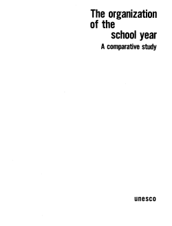 The Organization of the school year - UNESDOC