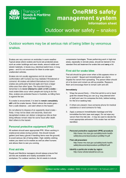 snakes - Roads and Maritime Services