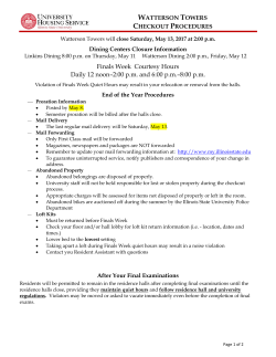 Finals Week Courtesy Hours Daily 12 noon&ndash;2:00 p.m. and 6:00 p.m.
