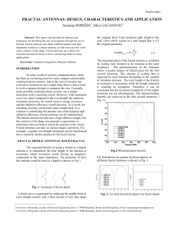 fractal antennas: design, characteristics and application