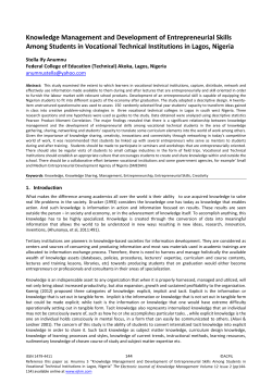 Knowledge Management and Development of Entrepreneurial Skills