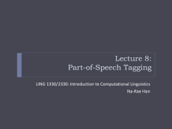 Lecture 8: Part-of