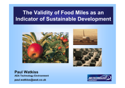The Validity of Food Miles as an Indicator of Sustainable Development