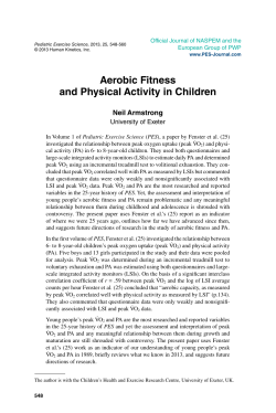 Aerobic Fitness and Physical Activity in Children