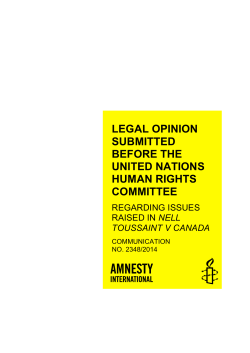 Amnesty International - Social Rights in Canada