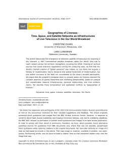 Geographies of Liveness: Time, Space, and Satellite Networks as