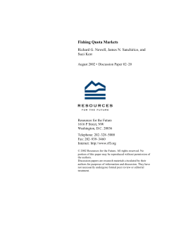 Fishing Quota Markets - Resources for the Future