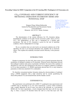 coad coverage and current efficiency of methanol oxidation studied