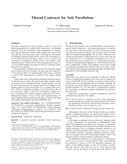 Thread Contracts for Safe Parallelism&lowast;