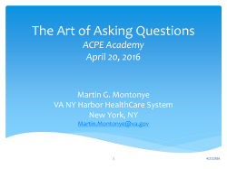 The Art of Asking Questions - Association for Clinical Pastoral