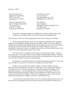 Methow Headwaters Business Letter