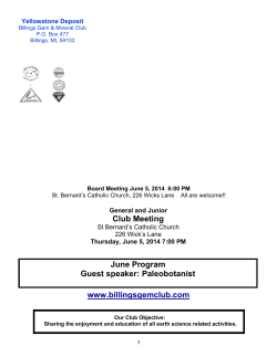Club Meeting June Program Guest speaker: Paleobotanist www