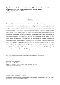 1 Migration as a security threat: internal and external dynamics in