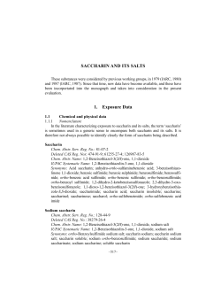 SACCHARIN AND ITS SALTS 1. Exposure Data