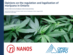 Opinions on the regulation and legalization of marijuana in Ontario