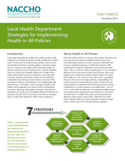 Local Health Department Strategies for Implementing