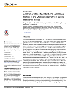 Analysis of Stage-Specific Gene Expression Profiles in the Uterine