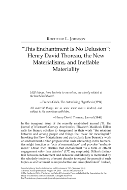 Henry David Thoreau, the New Materialisms, and