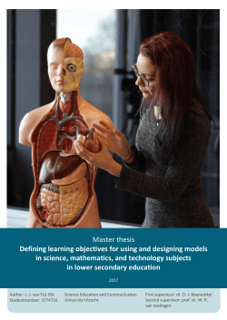 Master thesis Defining learning objectives for using and designing