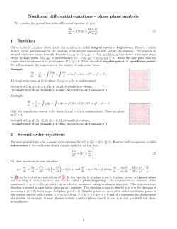 Nonlinear differential equations - phase plane analysis 1 Revision 2