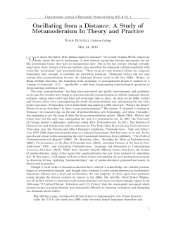 Oscillating from a Distance: A Study of Metamodernism In Theory