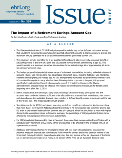 The Impact of a Retirement Savings Account Cap