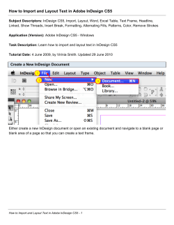 How to Import and Layout Text in Adobe InDesign CS5