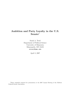 Ambition and Party Loyalty in the U.S. Senate