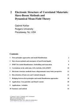 Electronic Structure of Correlated Materials: Slave - cond