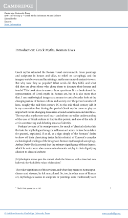 Introduction: Greek Myths, Roman Lives - Beck-Shop