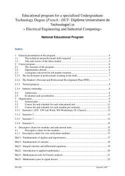 Educational program for a specialized Undergraduate Technology