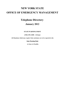 NEW YORK STATE OFFICE OF EMERGENCY MANAGEMENT