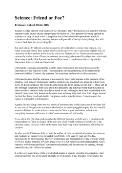 Science: Friend or Foe?