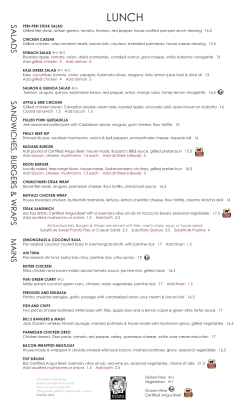 Lunch Menu - Bottlescrew Bills