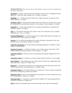 CHARACTER LIST (ALL roles are open to ALL ethnicities. Prepare