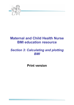 Maternal and Child Health Nurse BMI education resource