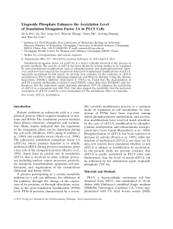 Etoposide Phosphate Enhances the Acetylation Level of Translation